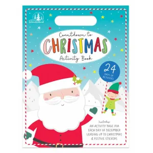 A4 Christmas Countdown Activity Pack - Fun Holiday Crafts Kids Drawing Puzzles Stickers