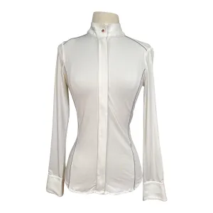 AA Platinum 'Lea' Tech Mesh Show Shirt in White - Women's XS