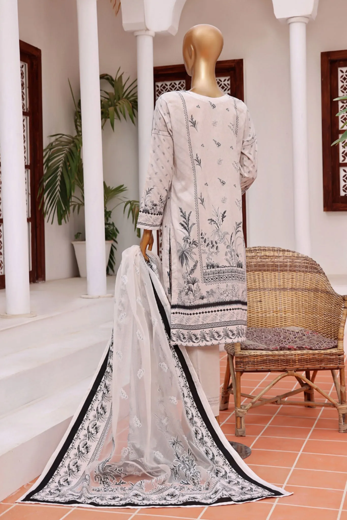 Aashkaar By Hz Stitched 3 Piece Emb Lawn Series Collection'2024-FEL-404