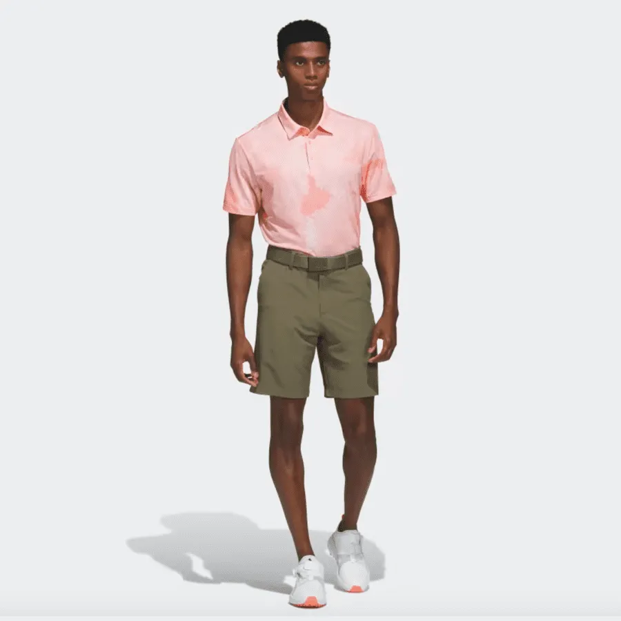 Adidas 2023 Flower Mesh Golf Polo Shirt - Orange