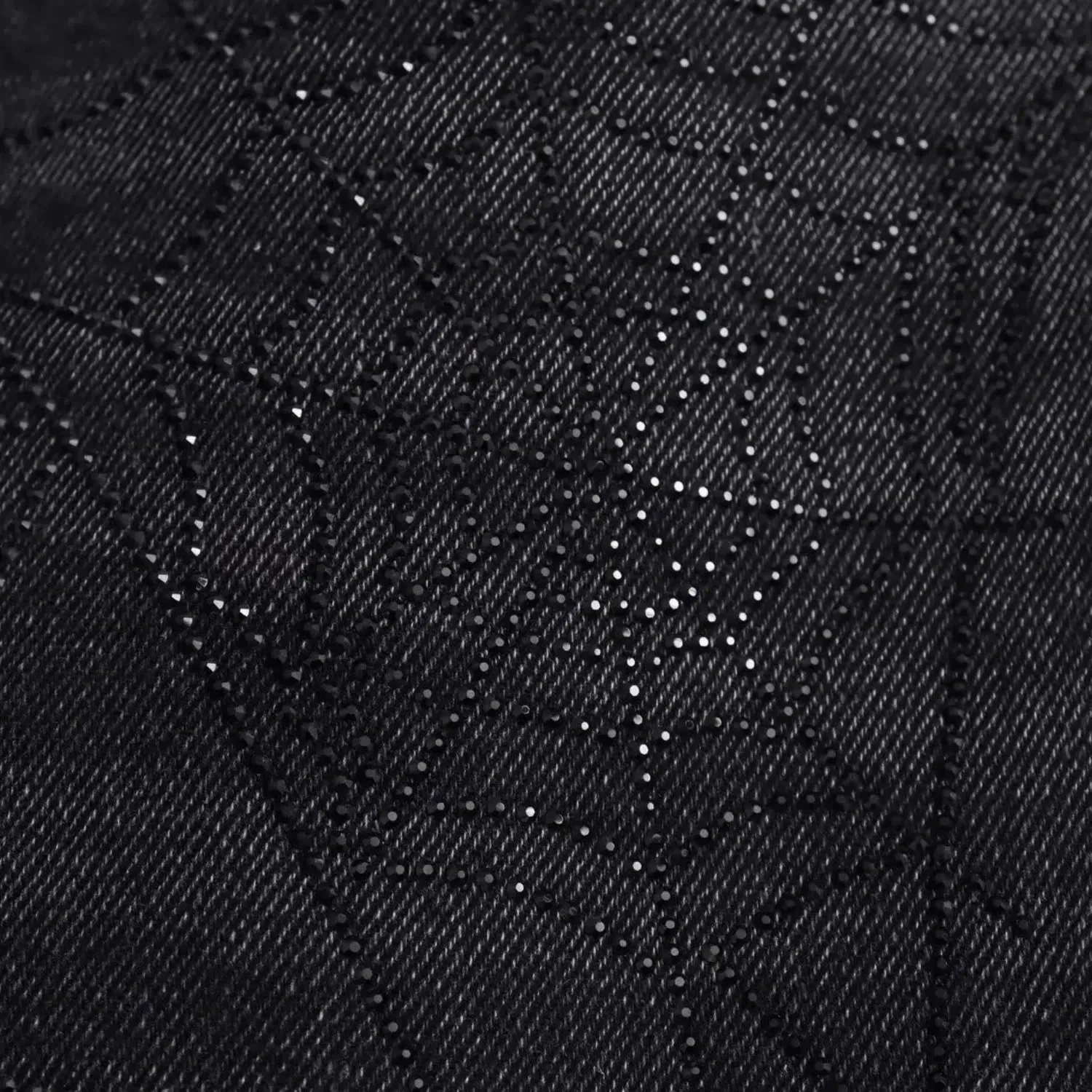 Araignée – Rhinestone embroidery – Black denim pants