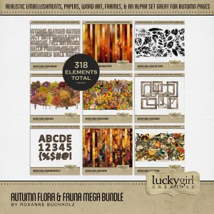 Autumn Flora & Fauna Mega Digital Scrapbook Bundle