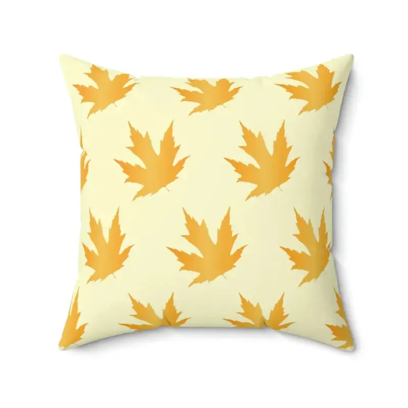 Autumn Maple Leaves Polyester Pillow for Cozy Fall Vibes