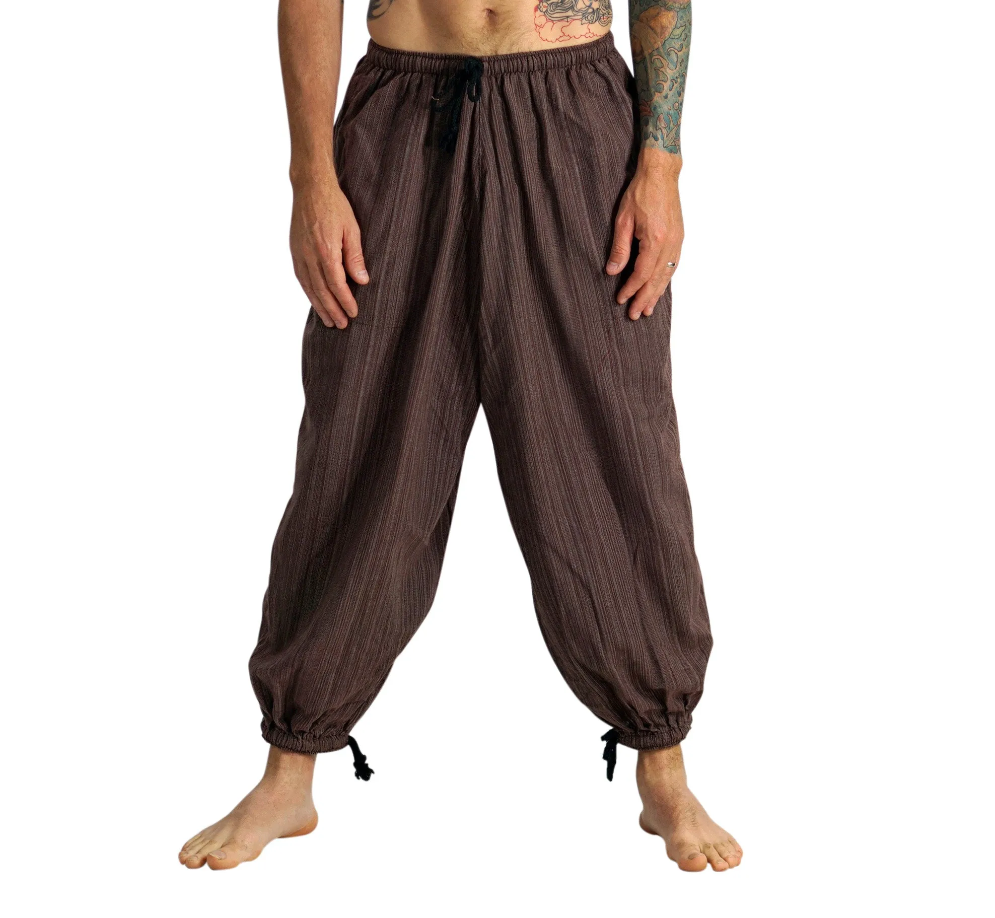 'Baggy' Pirate Pants - Striped Brown