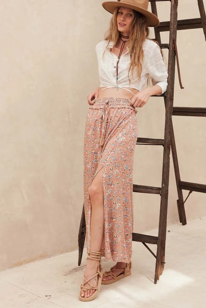 Bohemian Heart Paisley-Print Maxi Skirt