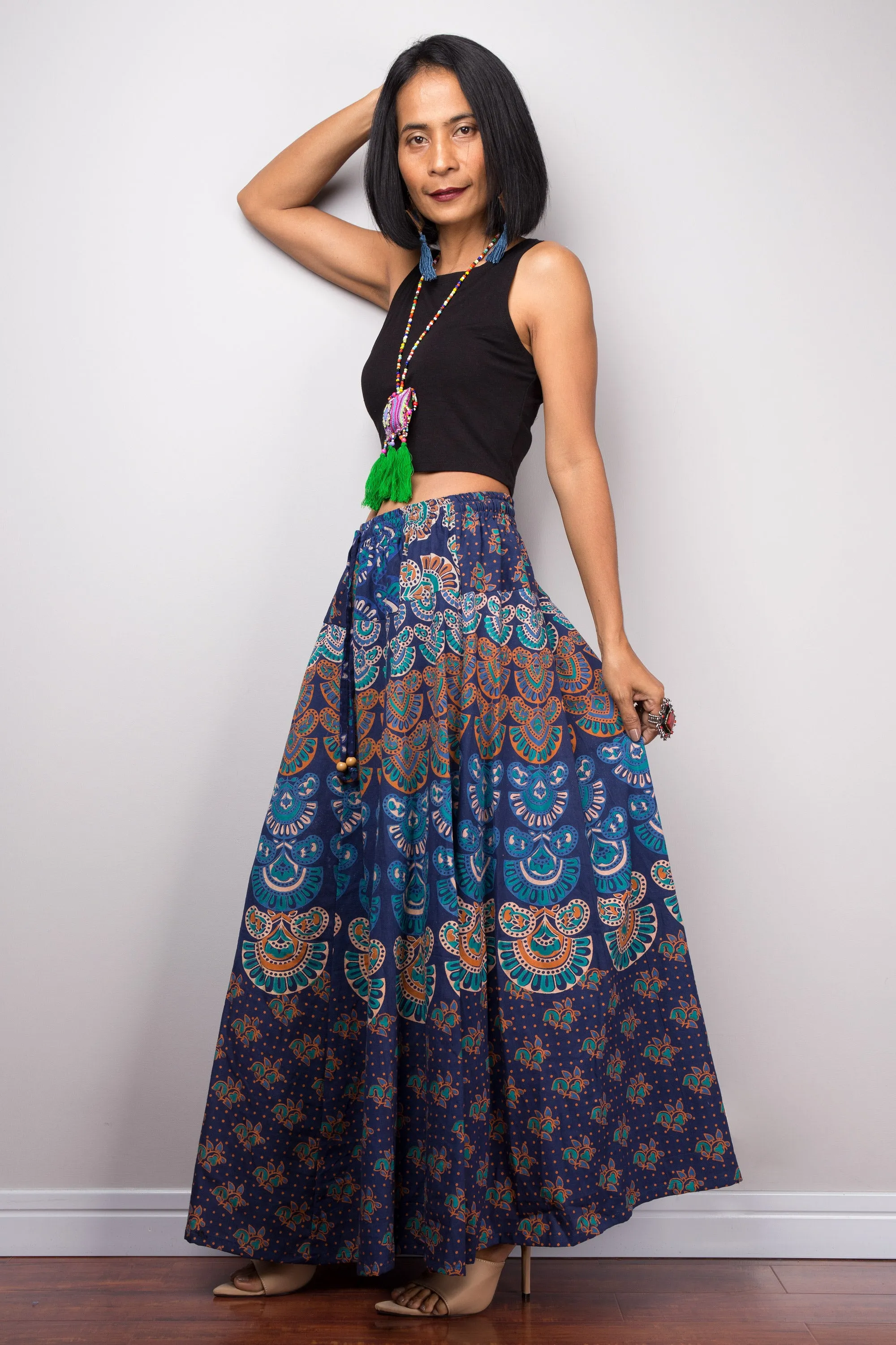 Boho Patchwork Skirt | Maxi skirt | Flowy gypsy festival skirt | Cotton skirt