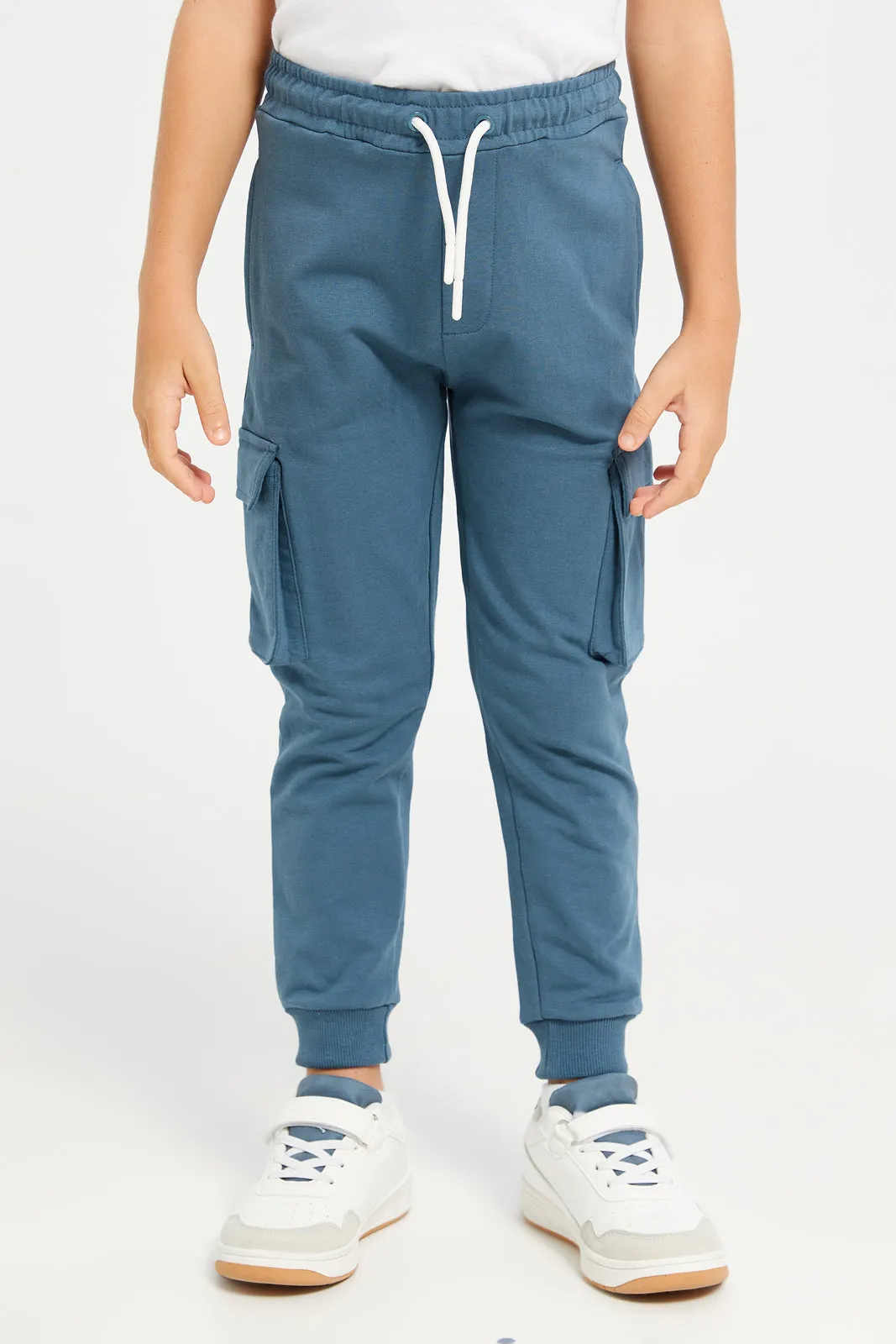 Boys Blue Cargo Pocket Jogger Pants