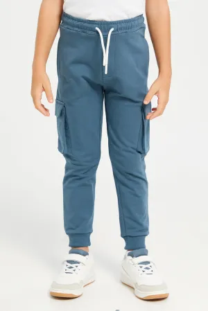 Boys Blue Cargo Pocket Jogger Pants