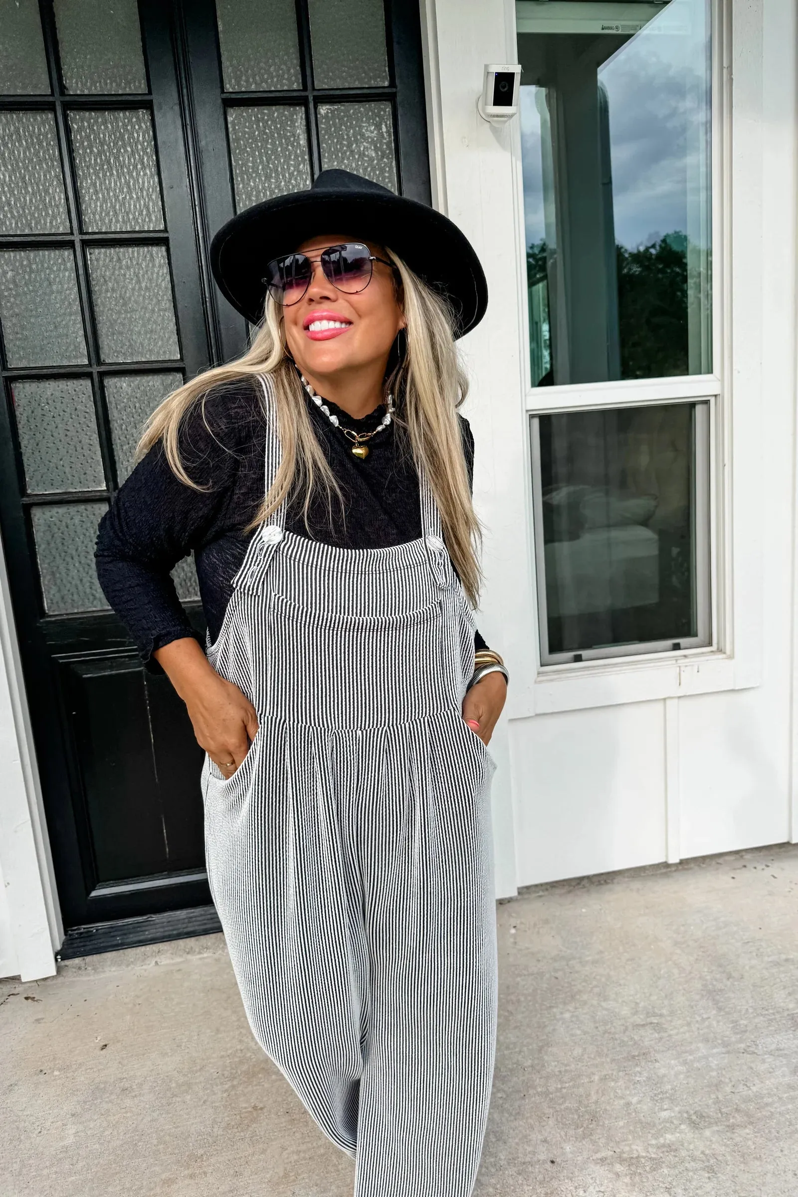 Breaking My Heart Boho Overalls - Black