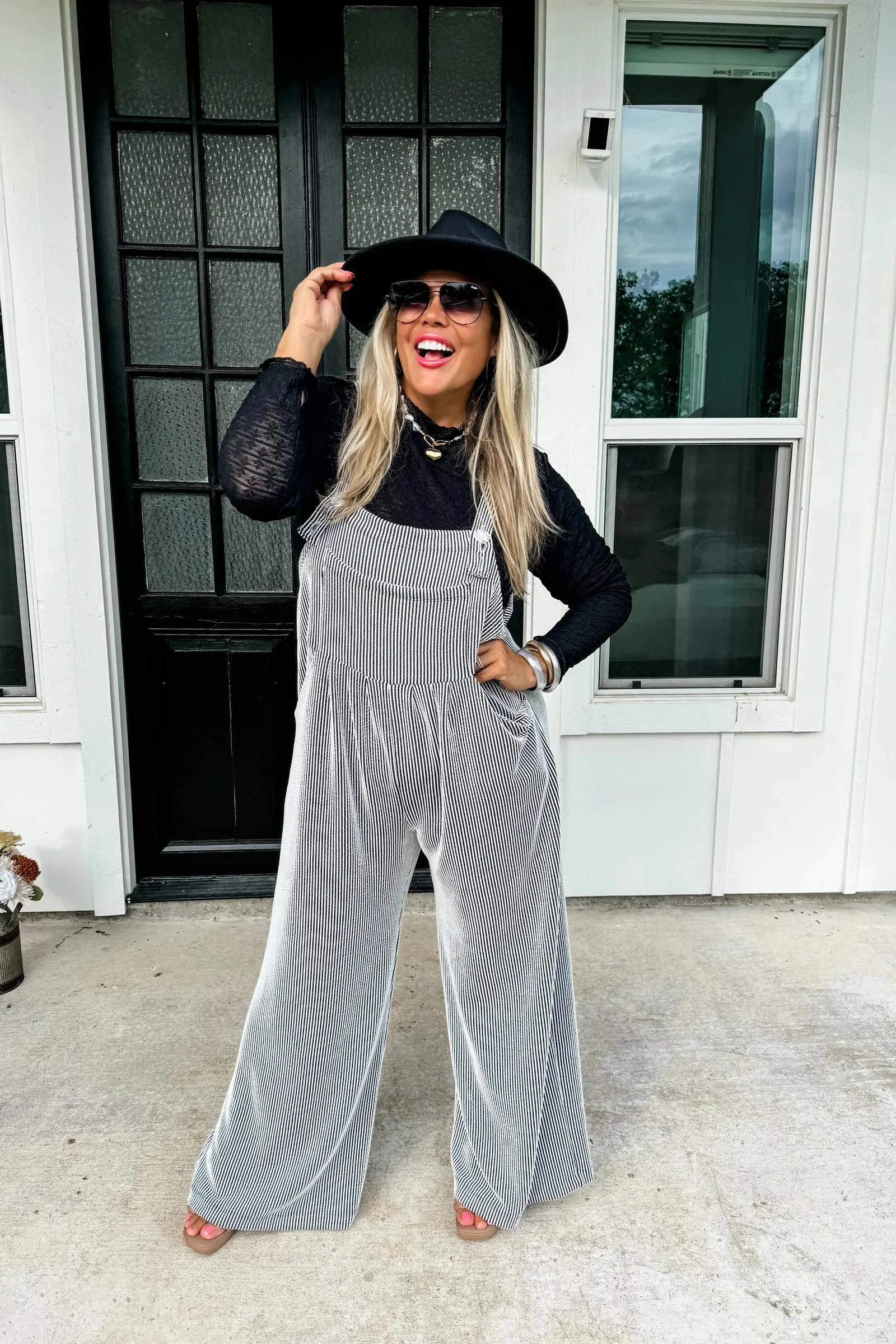 Breaking My Heart Boho Overalls - Black