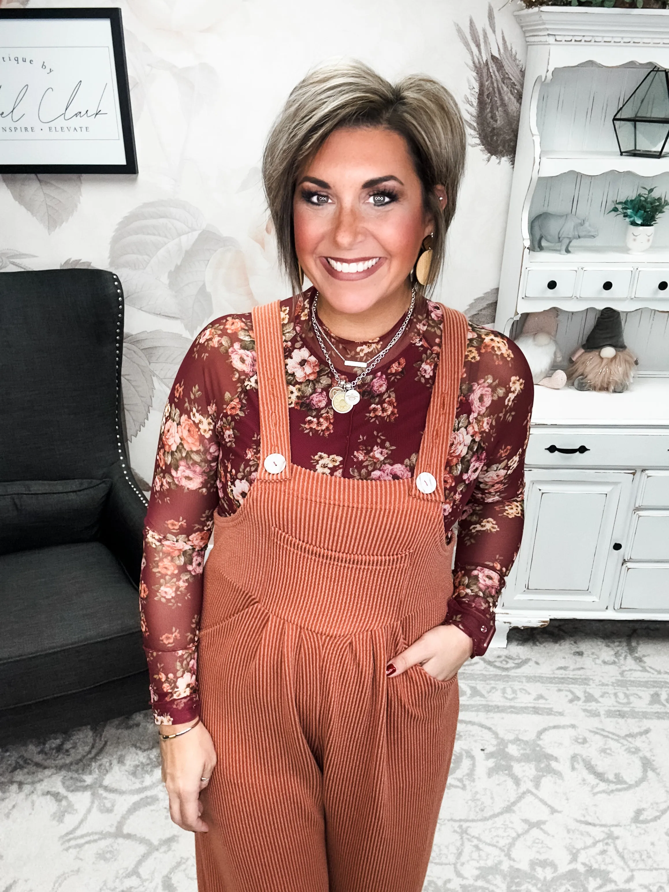 Breaking My Heart Boho Overalls - Rust