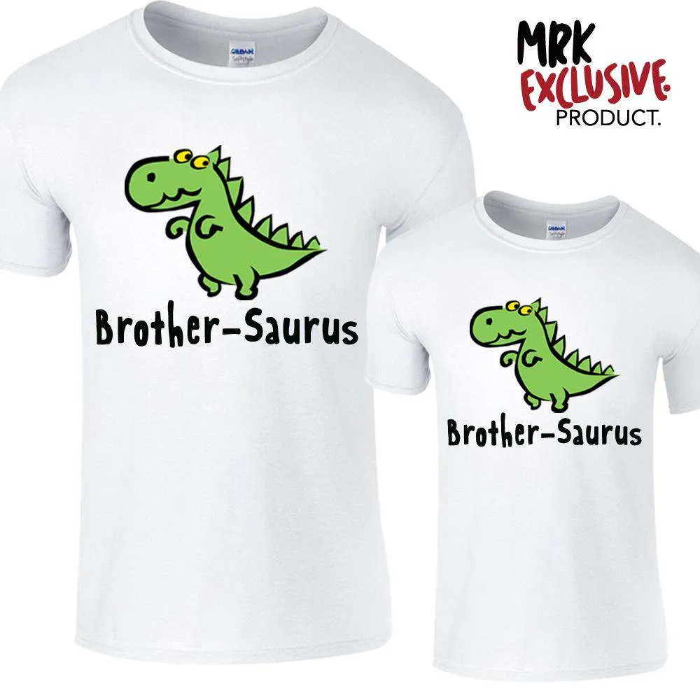 Brother-Saurus Matching White Tees (MRK X)