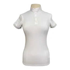 Cavalleria Toscana Tech Mesh Rib Knit S/S Competition Polo in White - Unisex Small