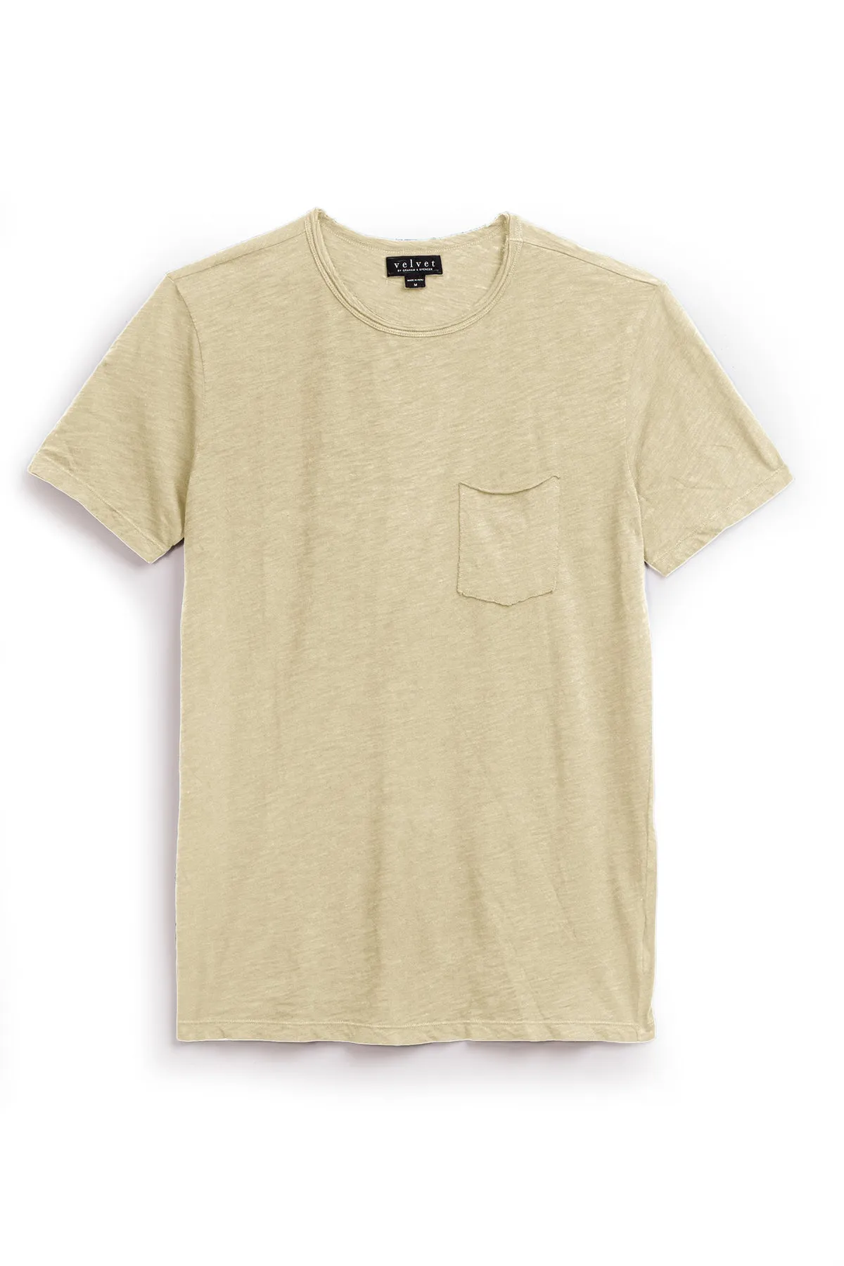 CHAD RAW EDGE COTTON SLUB POCKET TEE