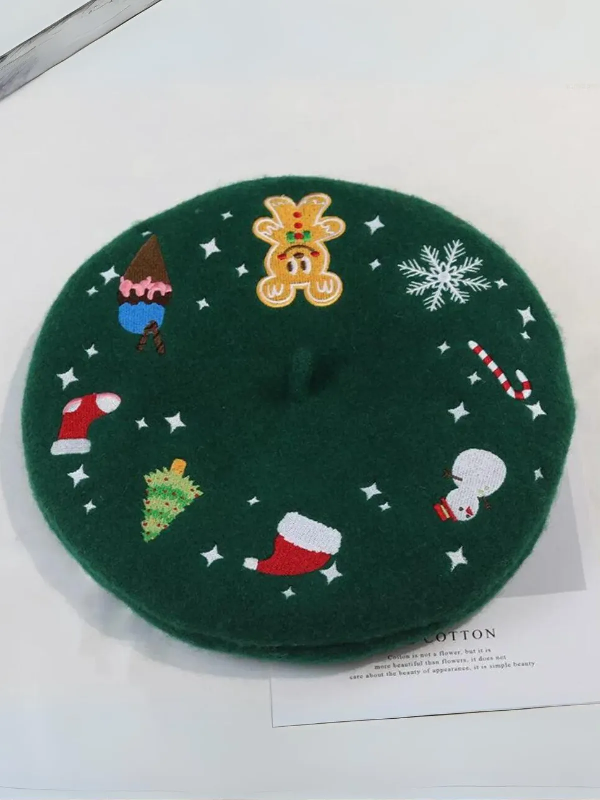 Cheerful Holiday Beret with Adorable Holiday Details