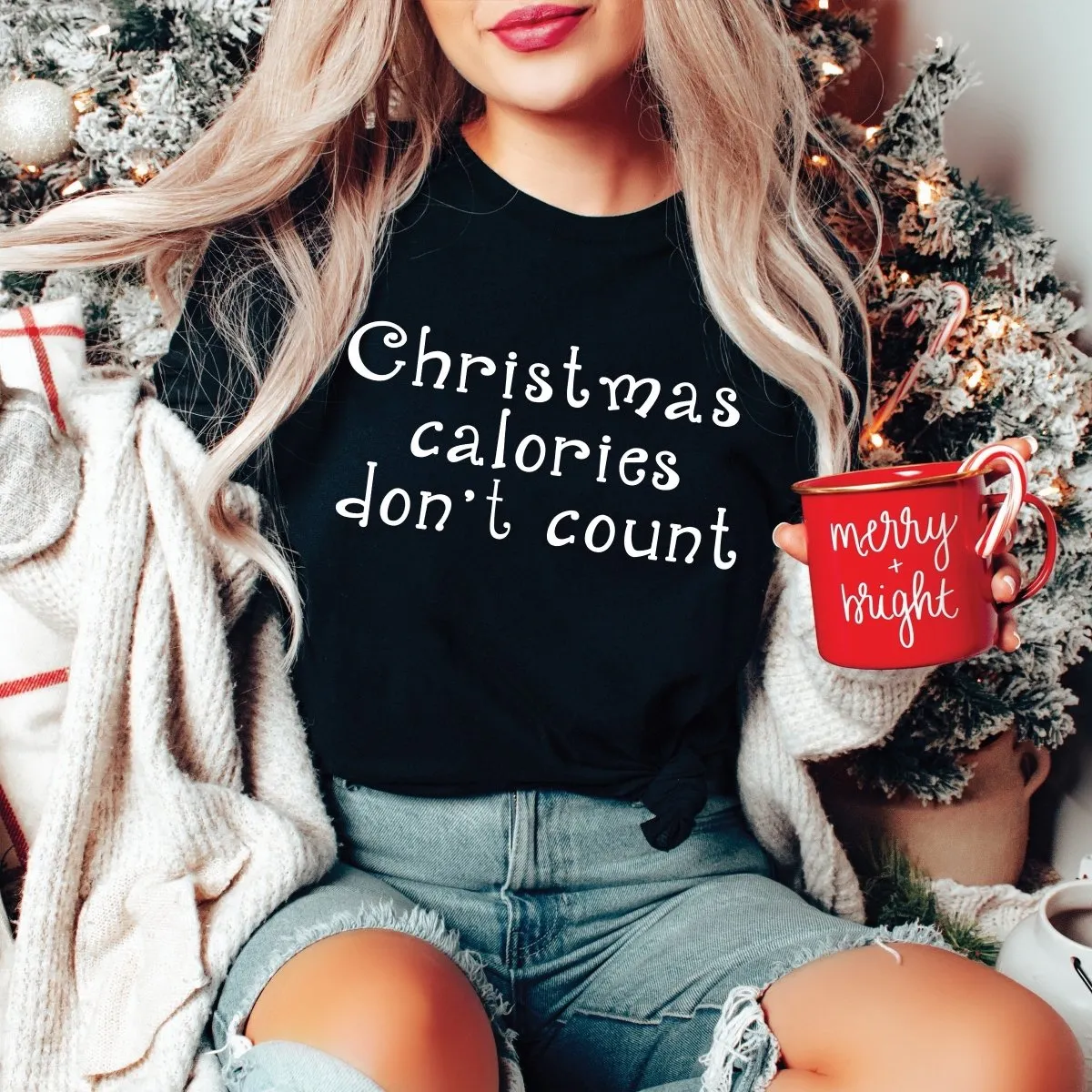 Christmas Calories Dont Count Bella Graphic Wholesale Tee