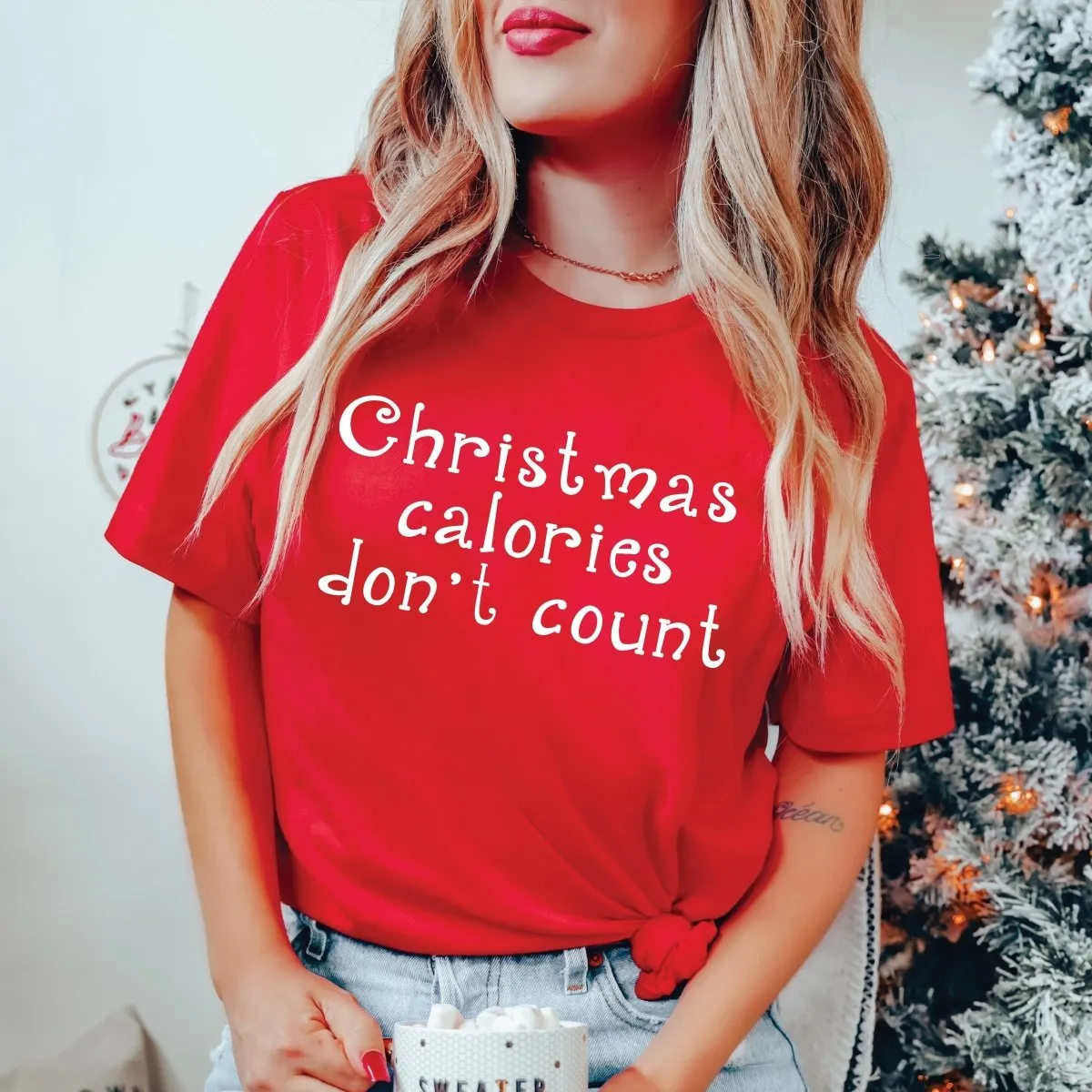 Christmas Calories Dont Count Bella Graphic Wholesale Tee