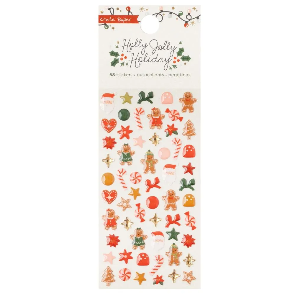 Crate Paper Holly Jolly Enamel Dots 60/Pkg