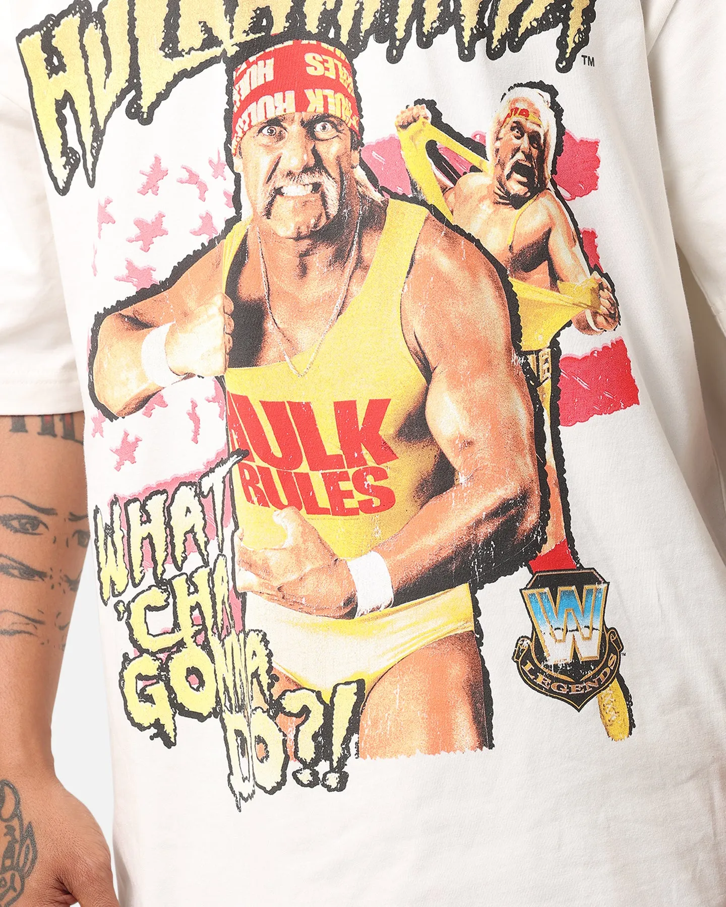 Culture Kings X WWE Hulk Hogan Hulkamania Vintage T-Shirt Off White