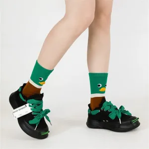 Cute Duck Bill 3D Striped Medium Tube Socks