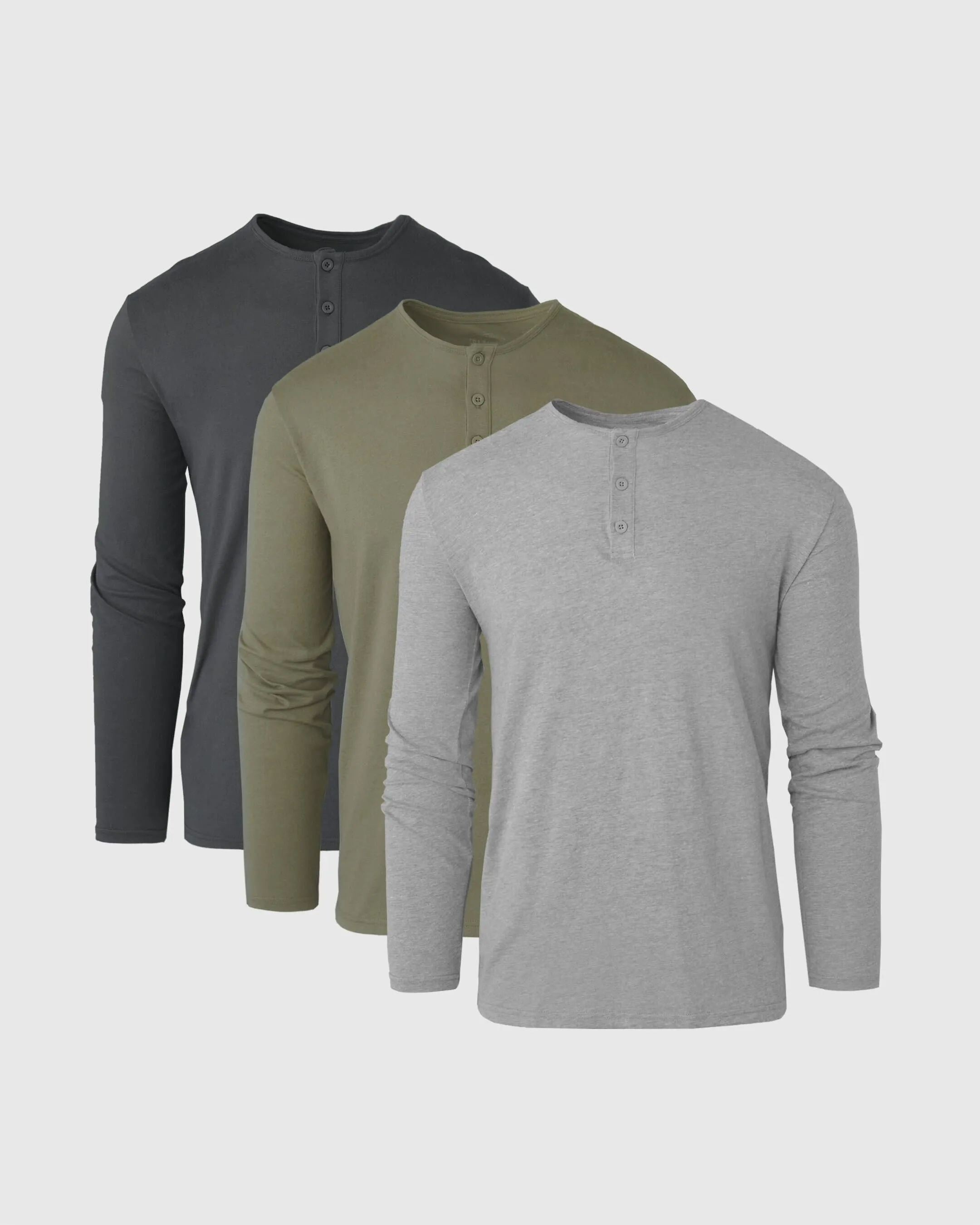 Dark Hues Long Sleeve Henley 3-Pack