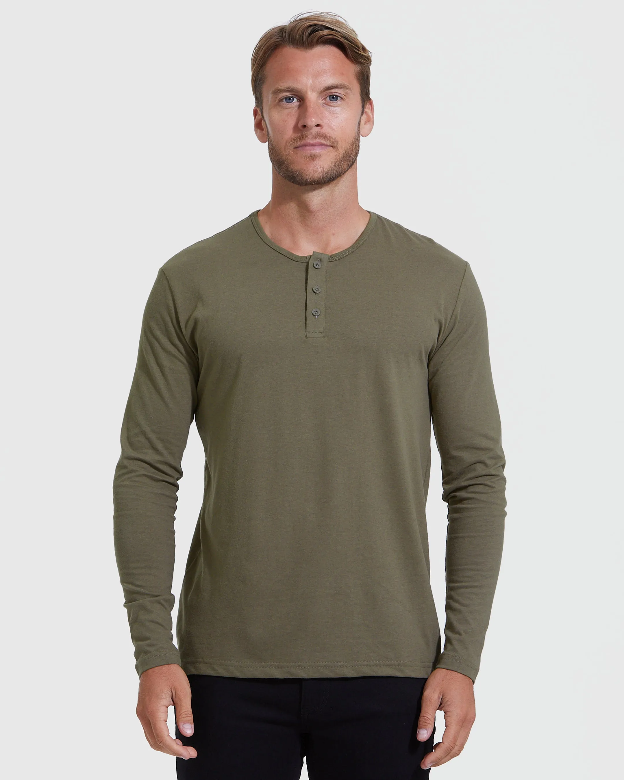 Dark Hues Long Sleeve Henley 3-Pack