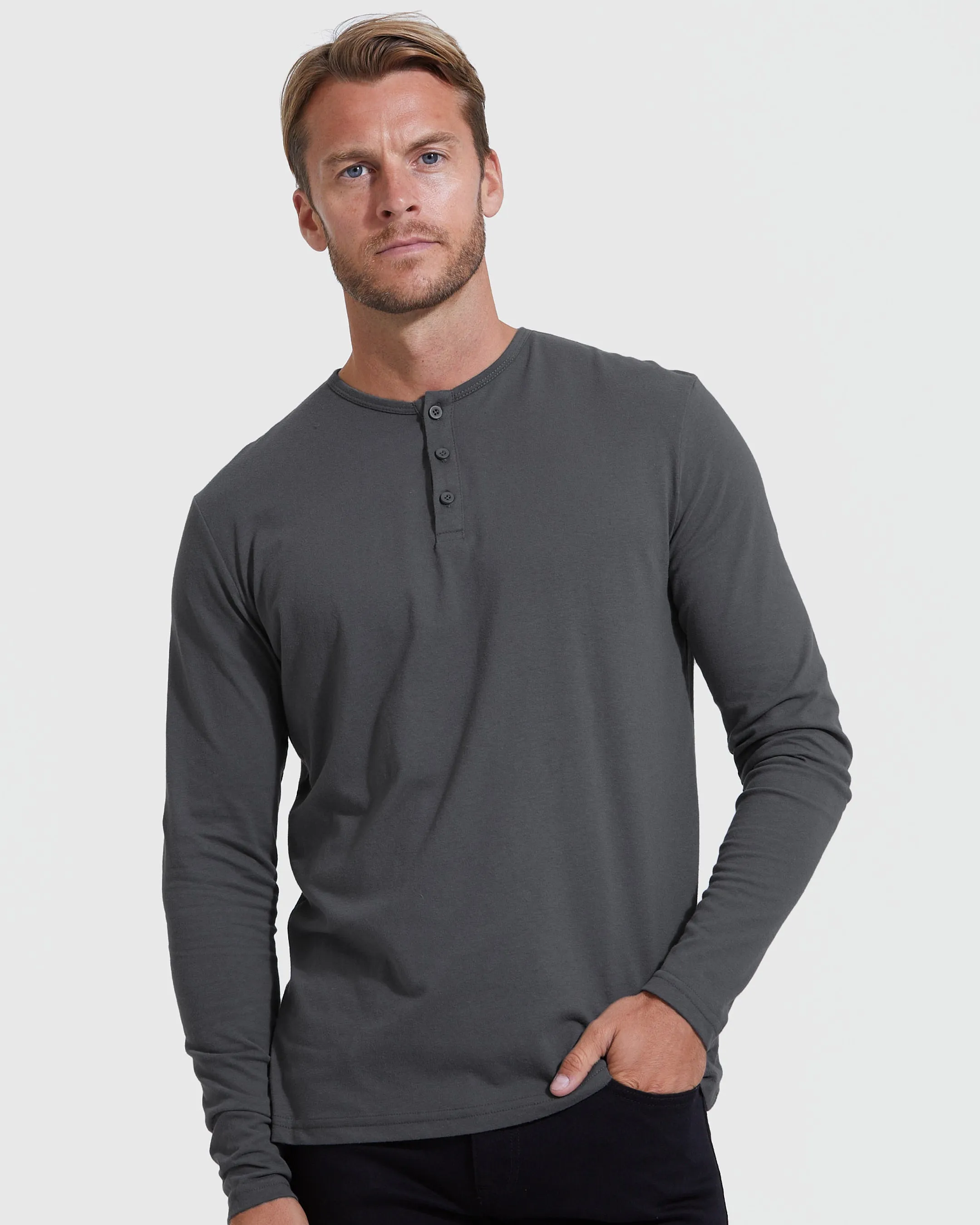 Dark Hues Long Sleeve Henley 3-Pack