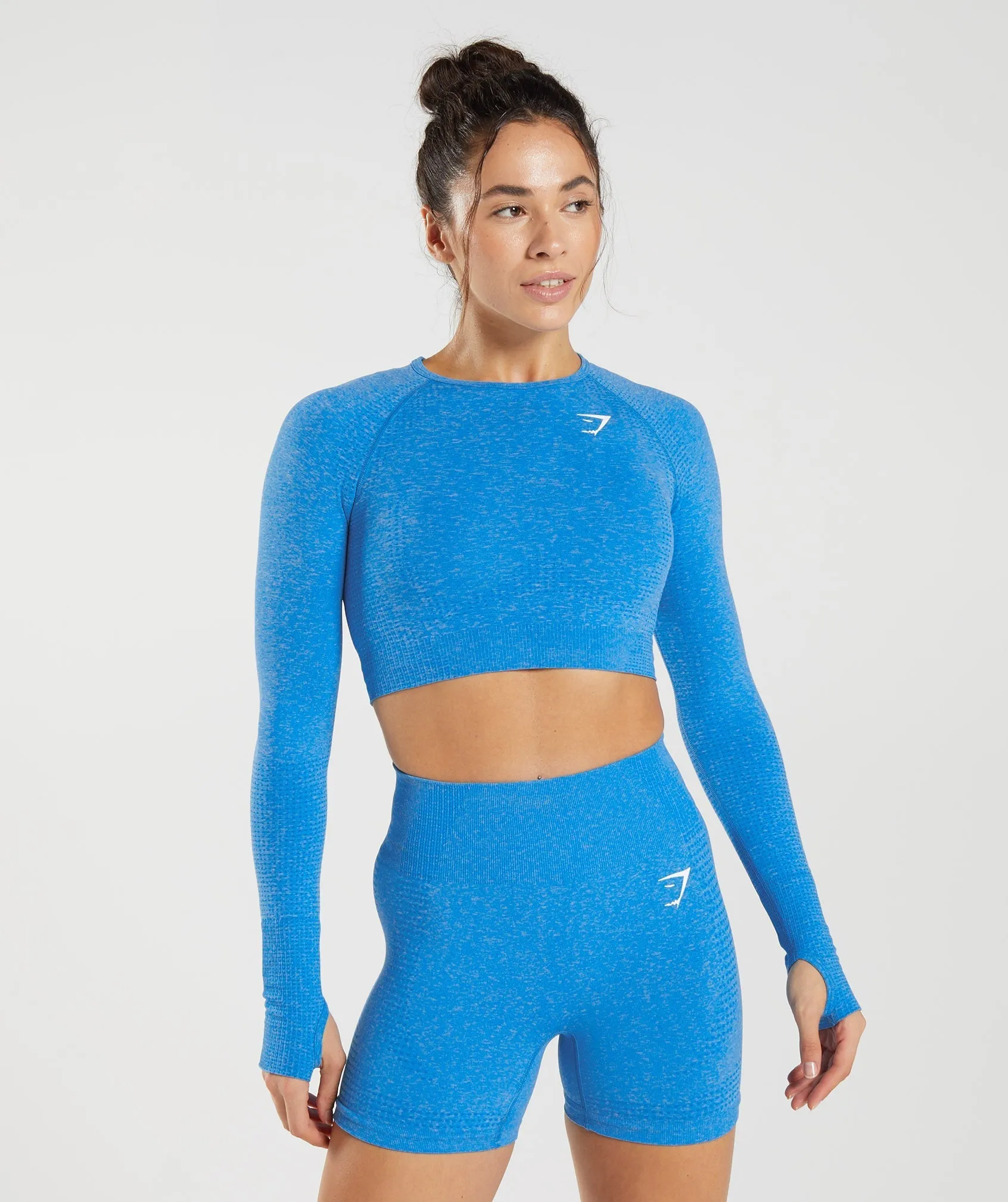 DNU Gymshark Vital Seamless 2.0 Crop Top - Electric Blue Marl