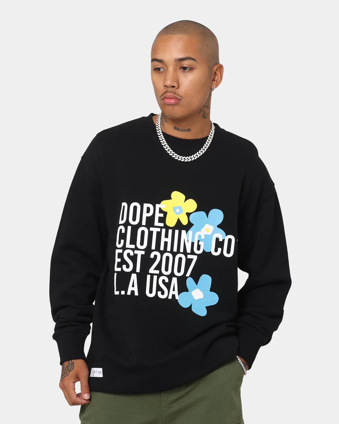 Dope Daisy Power Crewneck Black/White/Yellow