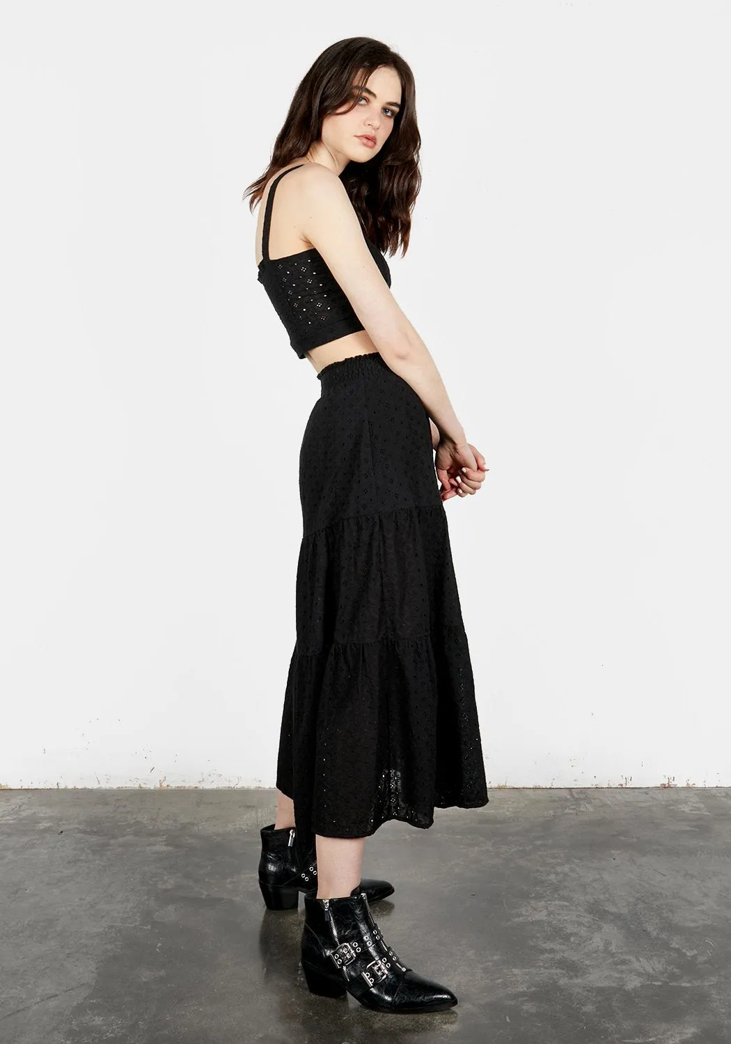 Freya Tiered Broderie Skirt