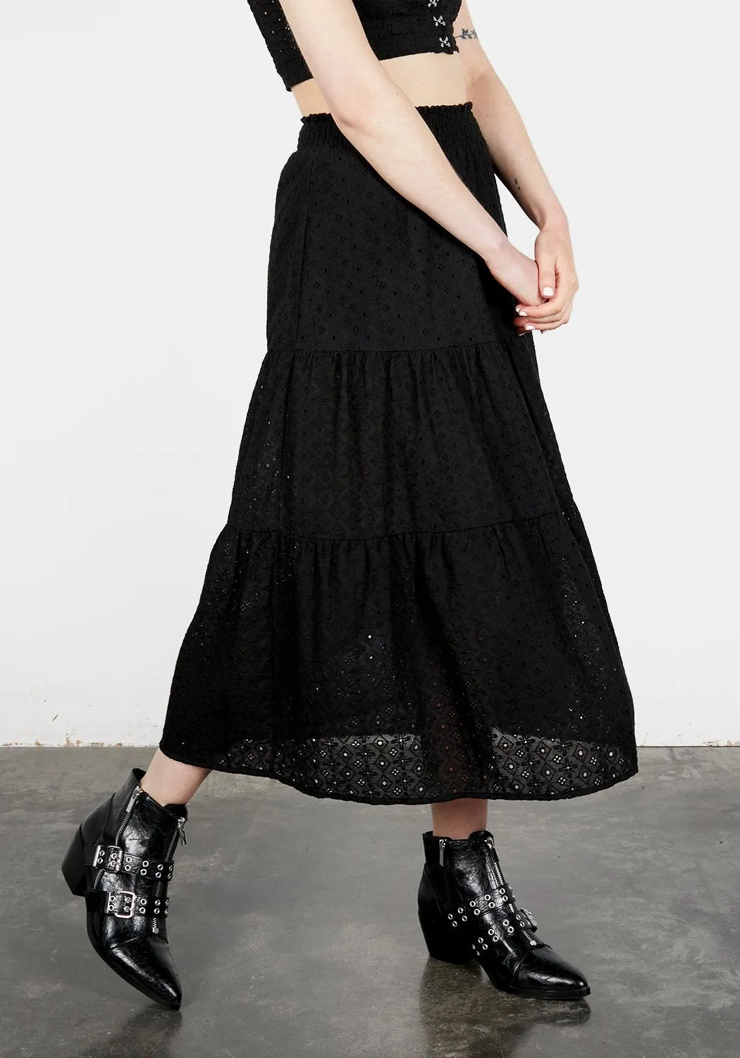 Freya Tiered Broderie Skirt