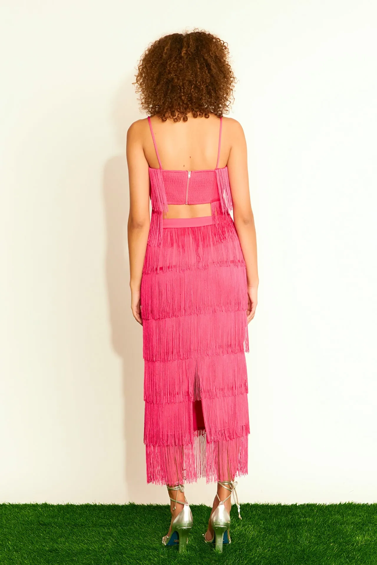 Fringe Tiered Maxi Skirt