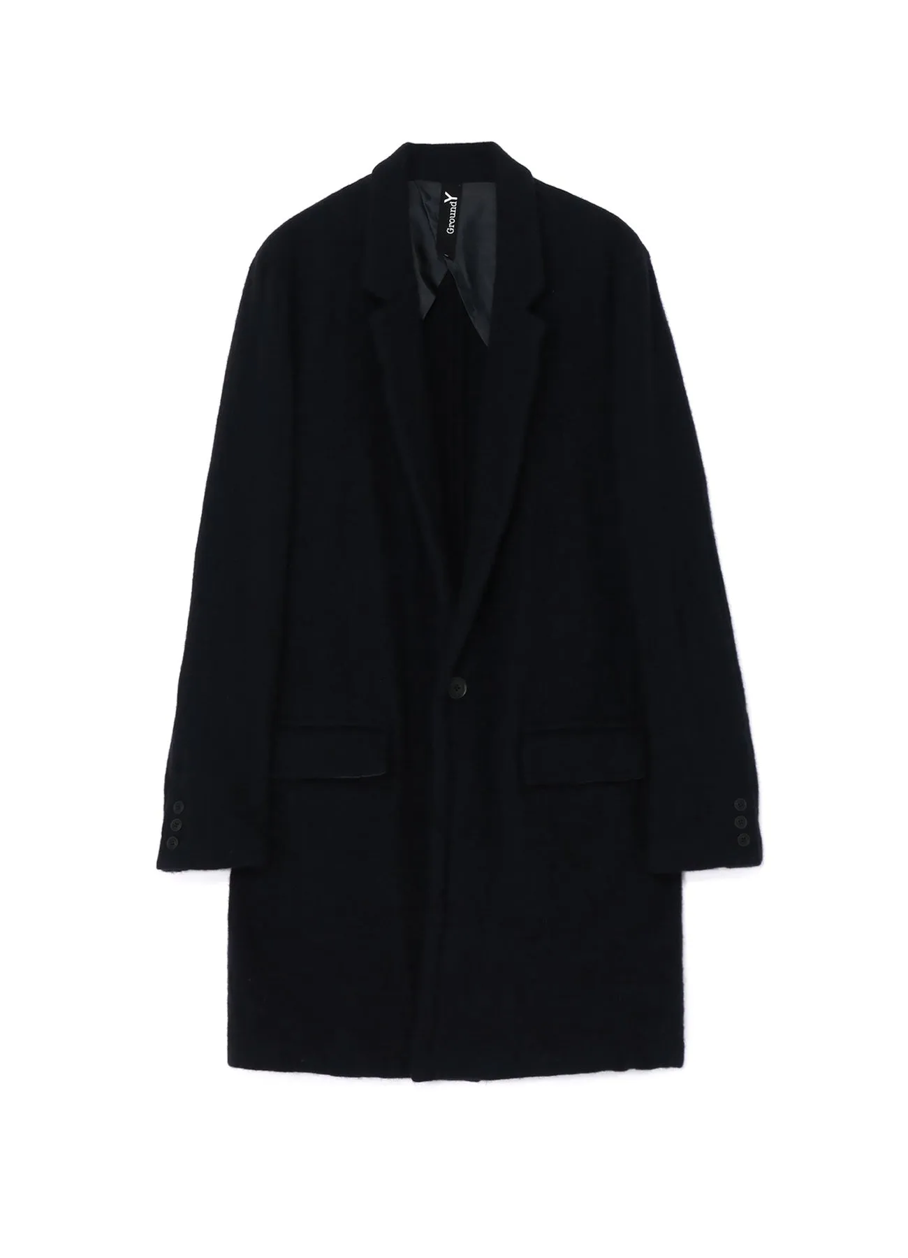 FULLING WOOL SERGE 1 BUTTON LONG JACKET