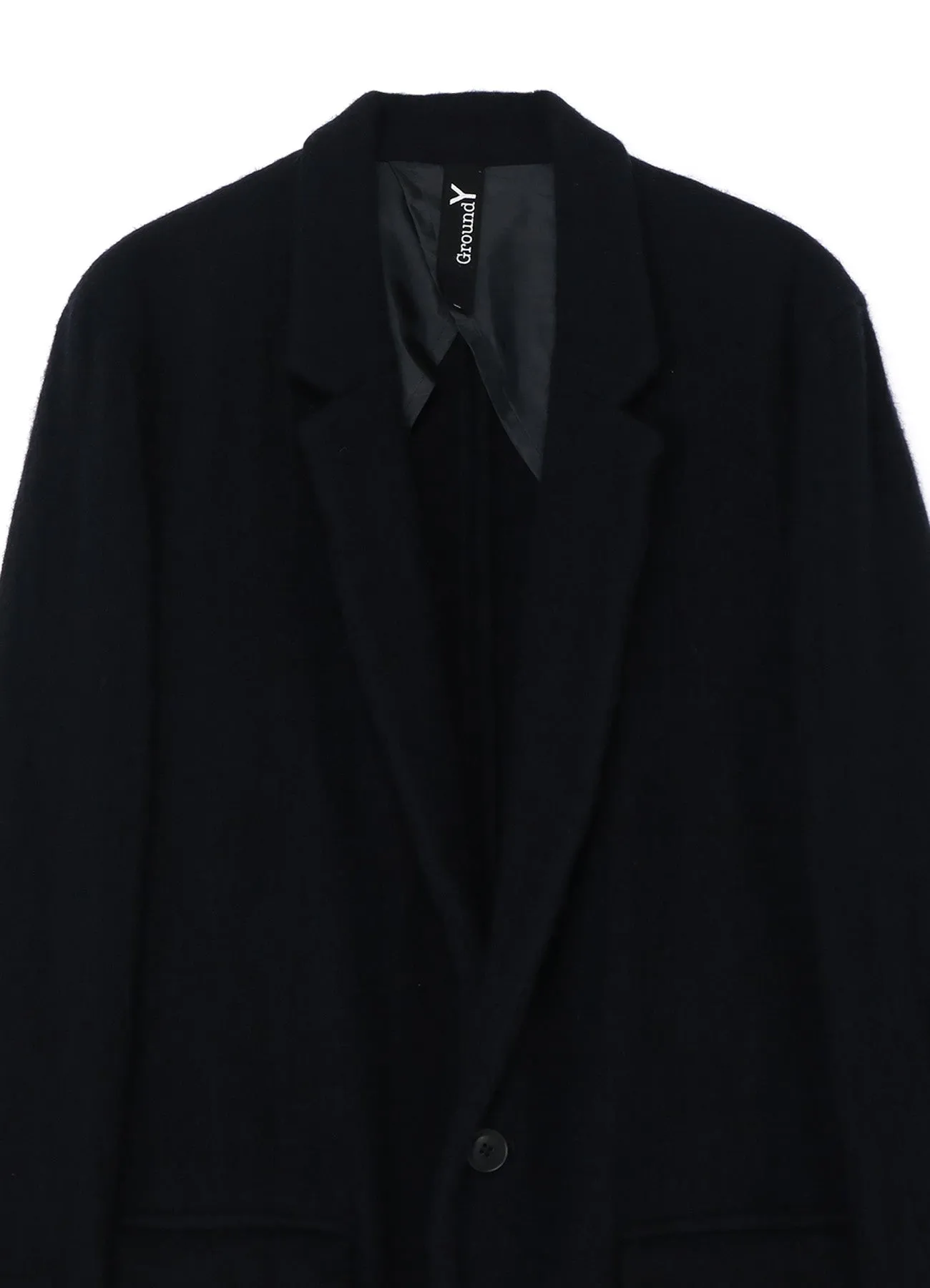 FULLING WOOL SERGE 1 BUTTON LONG JACKET