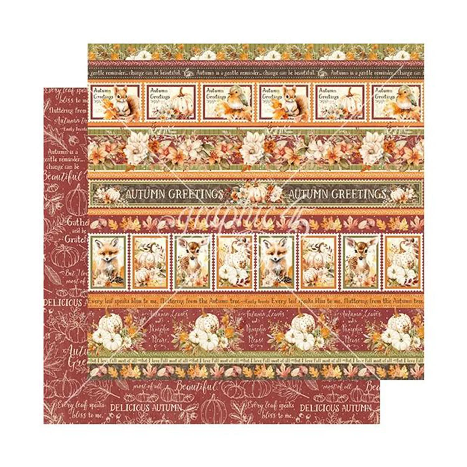 Graphic 45 Collection Pack 12"x 12" - Autumn Greetings