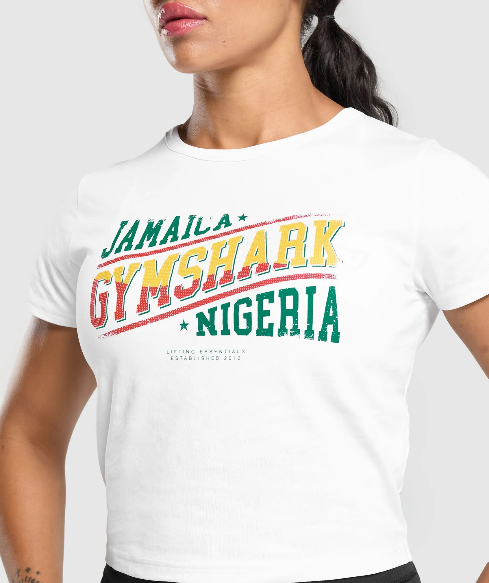 Gymshark Indiyah and Dami x Graphic Baby Tee - White