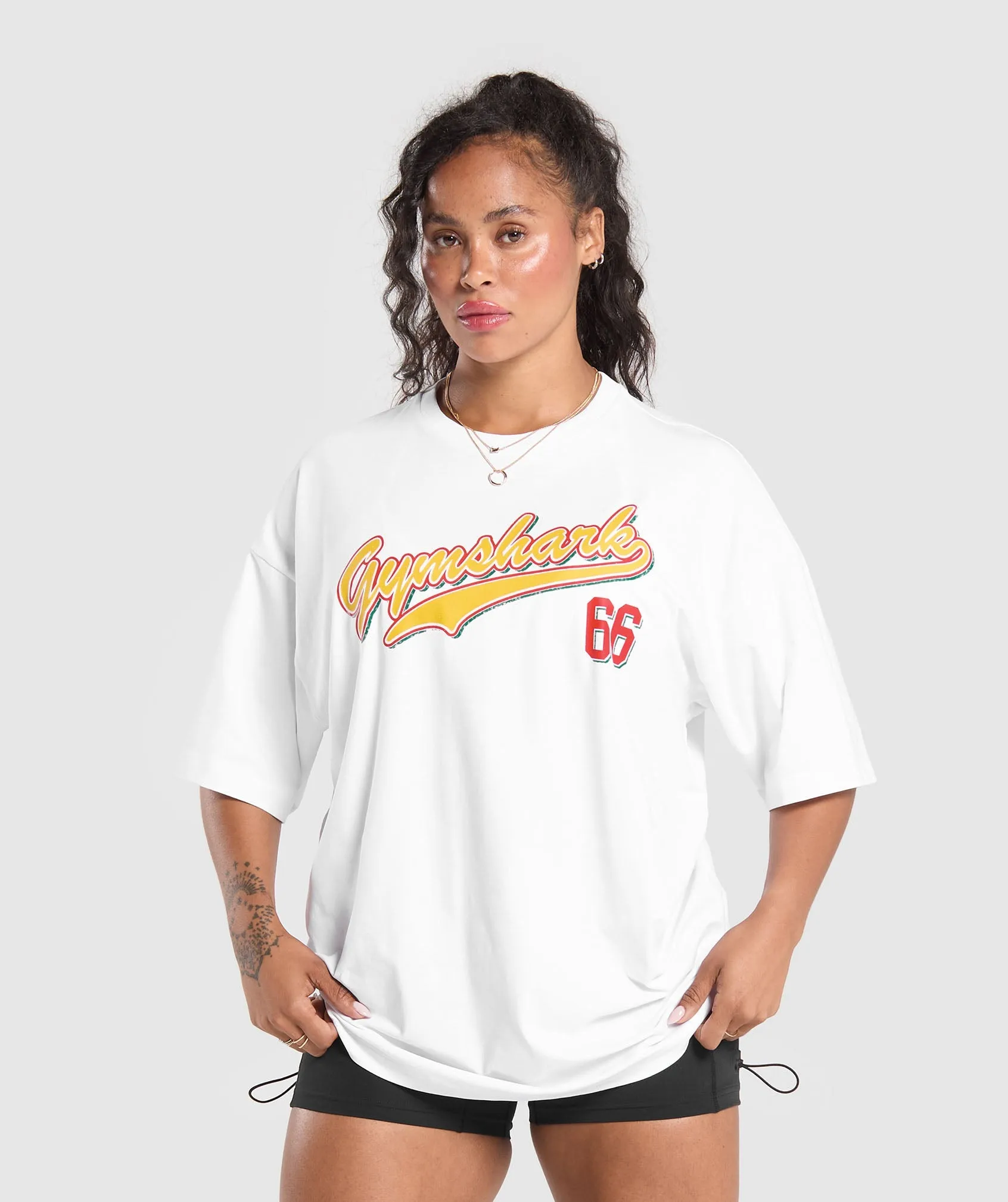 Gymshark Indiyah and Dami x Oversized Graphic T-Shirt - White