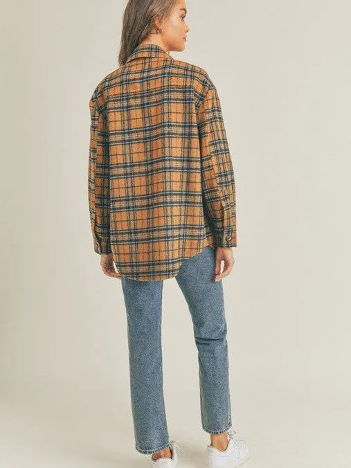 Hello Fall Plaid Flannel Shacket