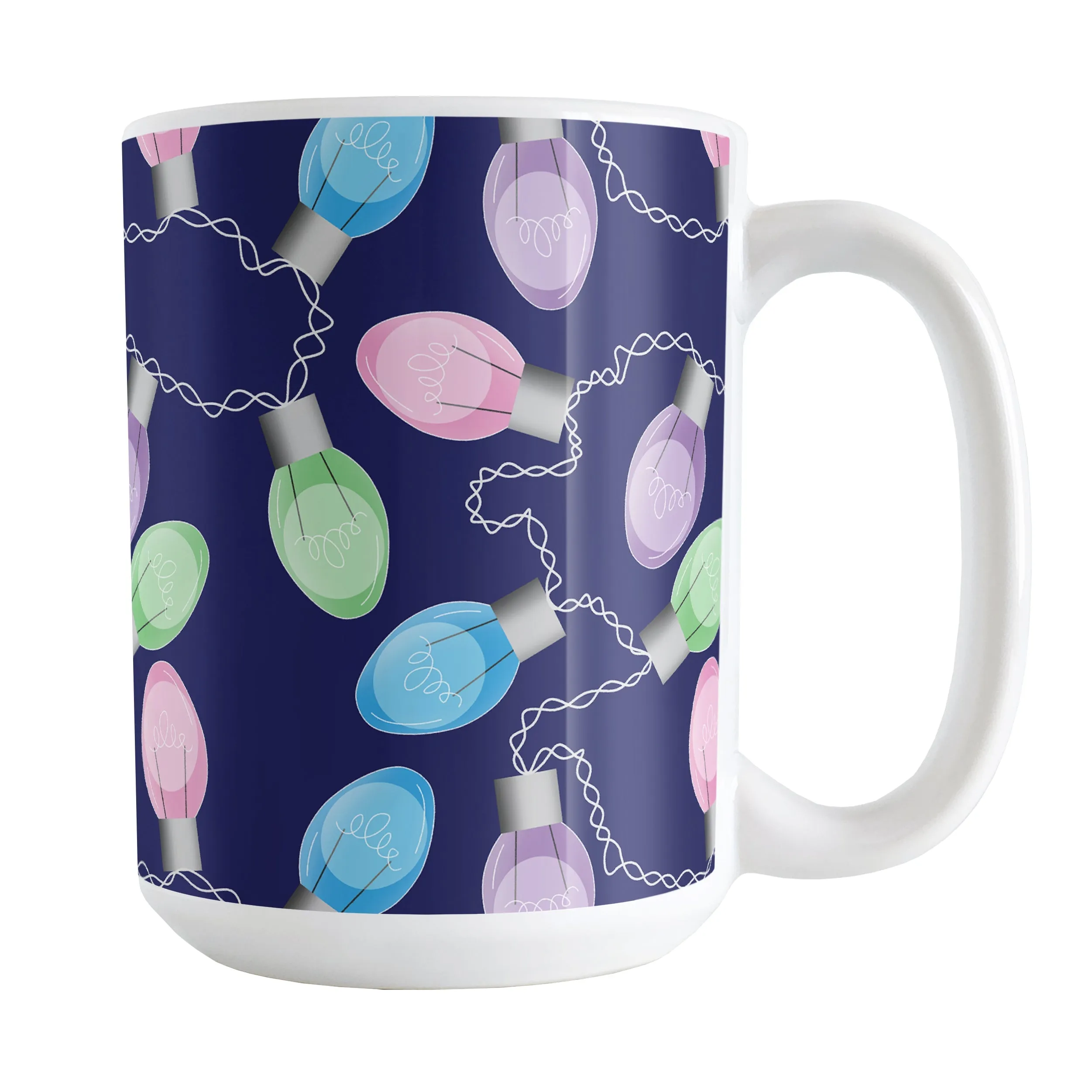 Holiday Lights Pattern Christmas Mug