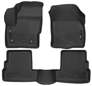 Husky Liners WeatherBeater Front / 2nd Row Floor Liner - Black - Ford Compact SUV 2015-19