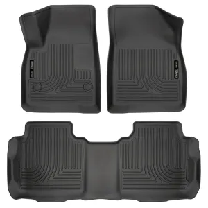 Husky Liners WeatherBeater Front / 2nd Row Floor Liner - Black - GM Midsize SUV 2017-24