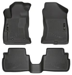 Husky Liners WeatherBeater Front / 2nd Row Floor Liner - Black - Subaru Crosstrek 2018-23 / Impreza 2017-23