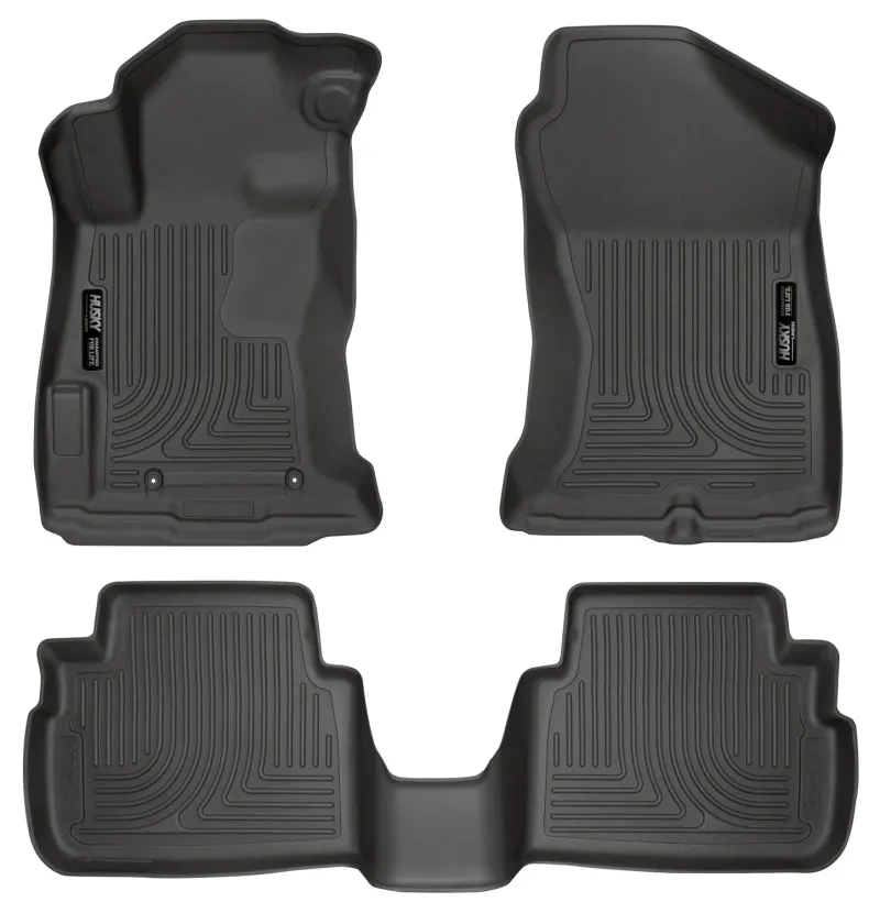 Husky Liners WeatherBeater Front / 2nd Row Floor Liner - Black - Subaru Crosstrek 2018-23 / Impreza 2017-23