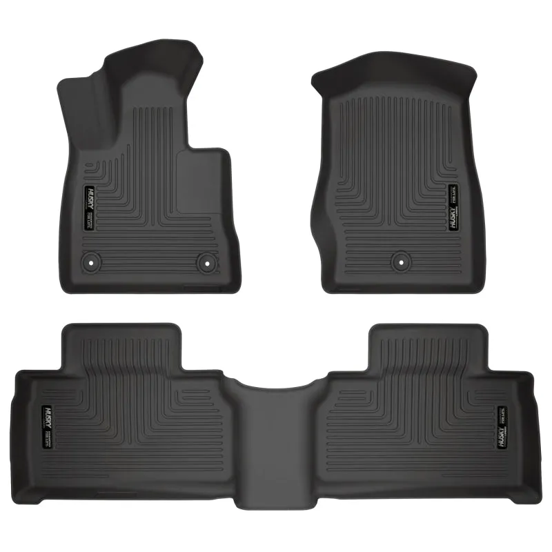 Husky Liners WeatherBeater Front / 2nd Row Floor Liner - Black / Textured - Ford Midsize SUV 2020