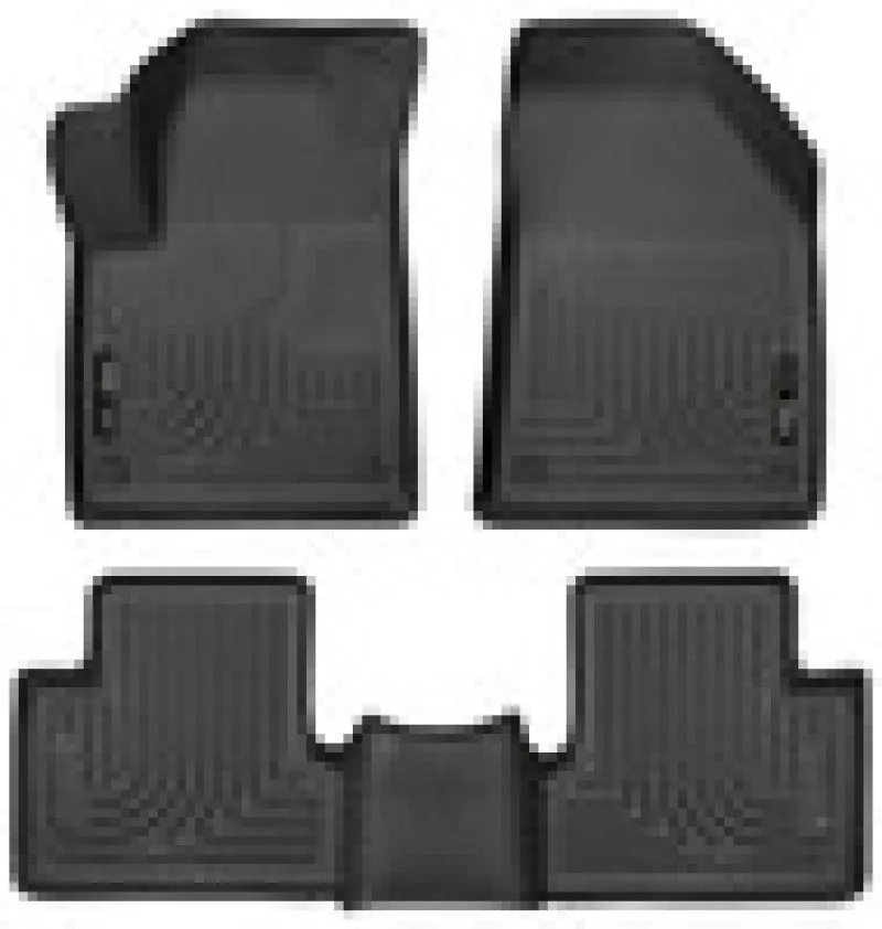 Husky Liners WeatherBeater Front / 2nd Row Floor Liner - Black / Textured - Jeep Cherokee 2015-23