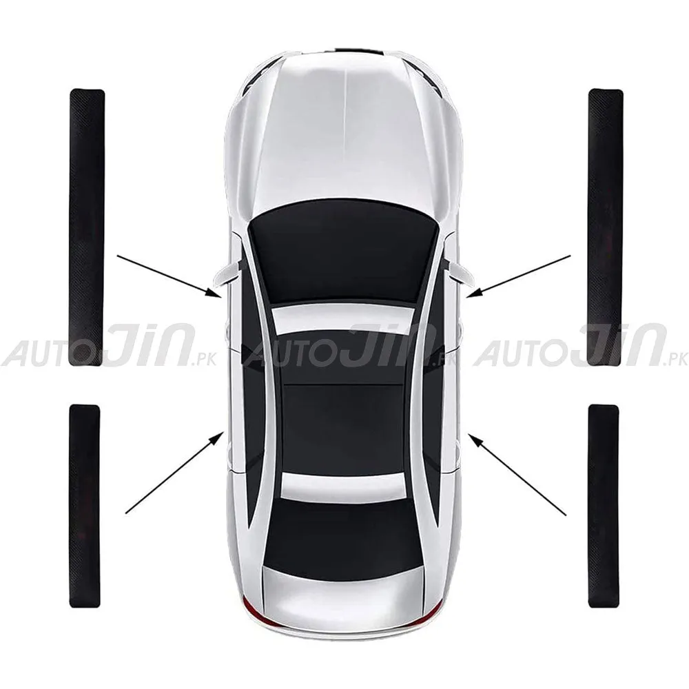 Hyundai Logo Car Door Floor Panel Guard Carbon Fiber