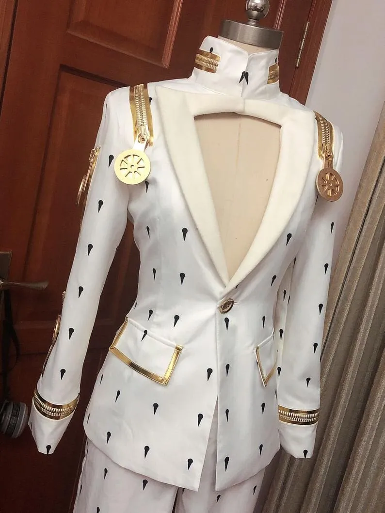 Jojo's Bizarre Adventure Golden Wind Bruno Bucciarati Herringbone Suit Cosplay Costume