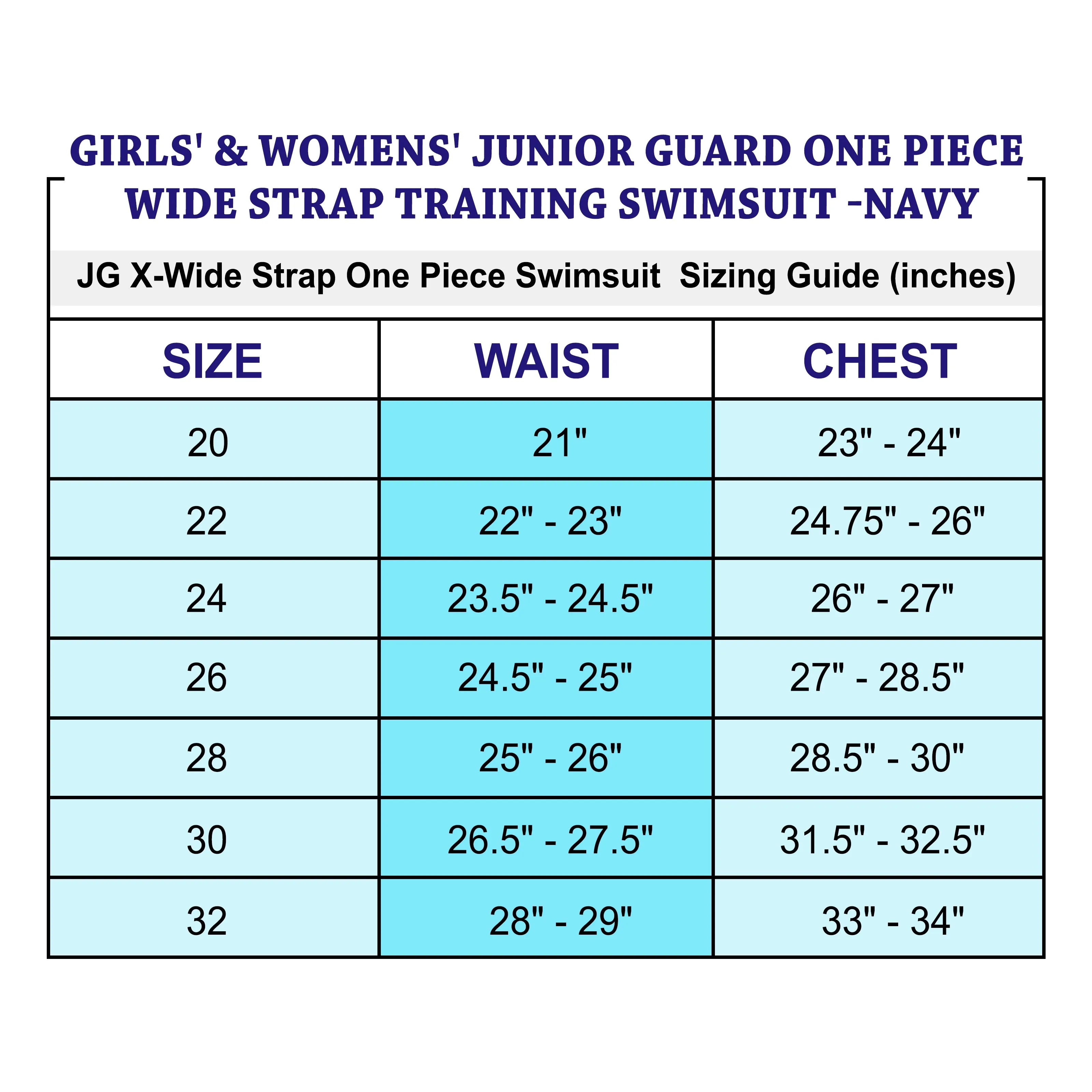 Junior Guard 1-Piece WIDE Strap Swimsuit Navy (READ SIZING)