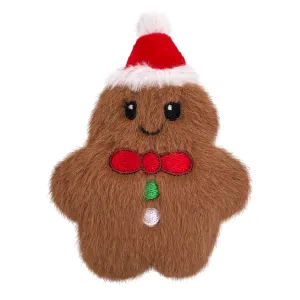 KONG Holiday Mini Gingerbread Snuzzles 2024 | XS Christmas Plush Squeaky Dog Toy