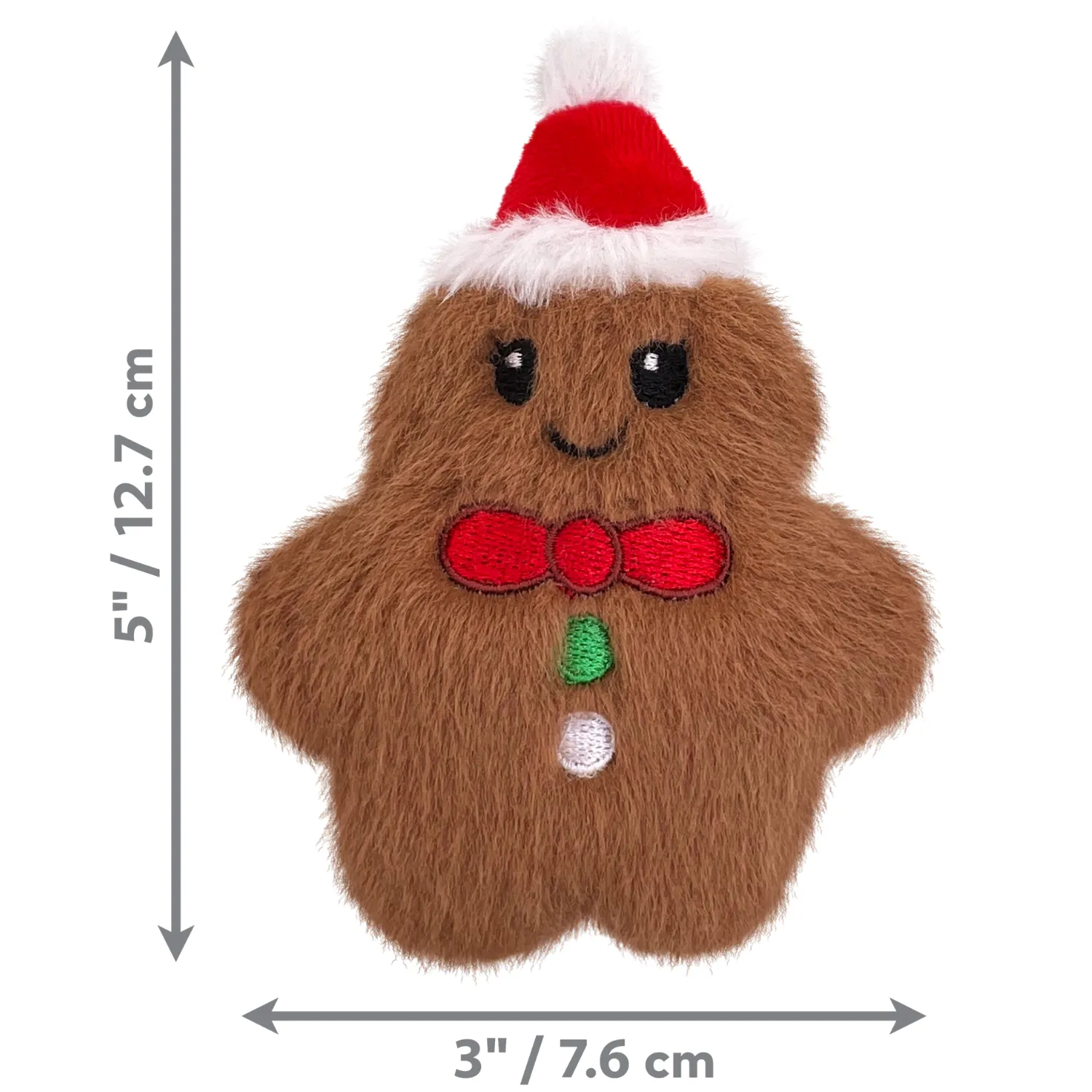 KONG Holiday Mini Gingerbread Snuzzles 2024 | XS Christmas Plush Squeaky Dog Toy